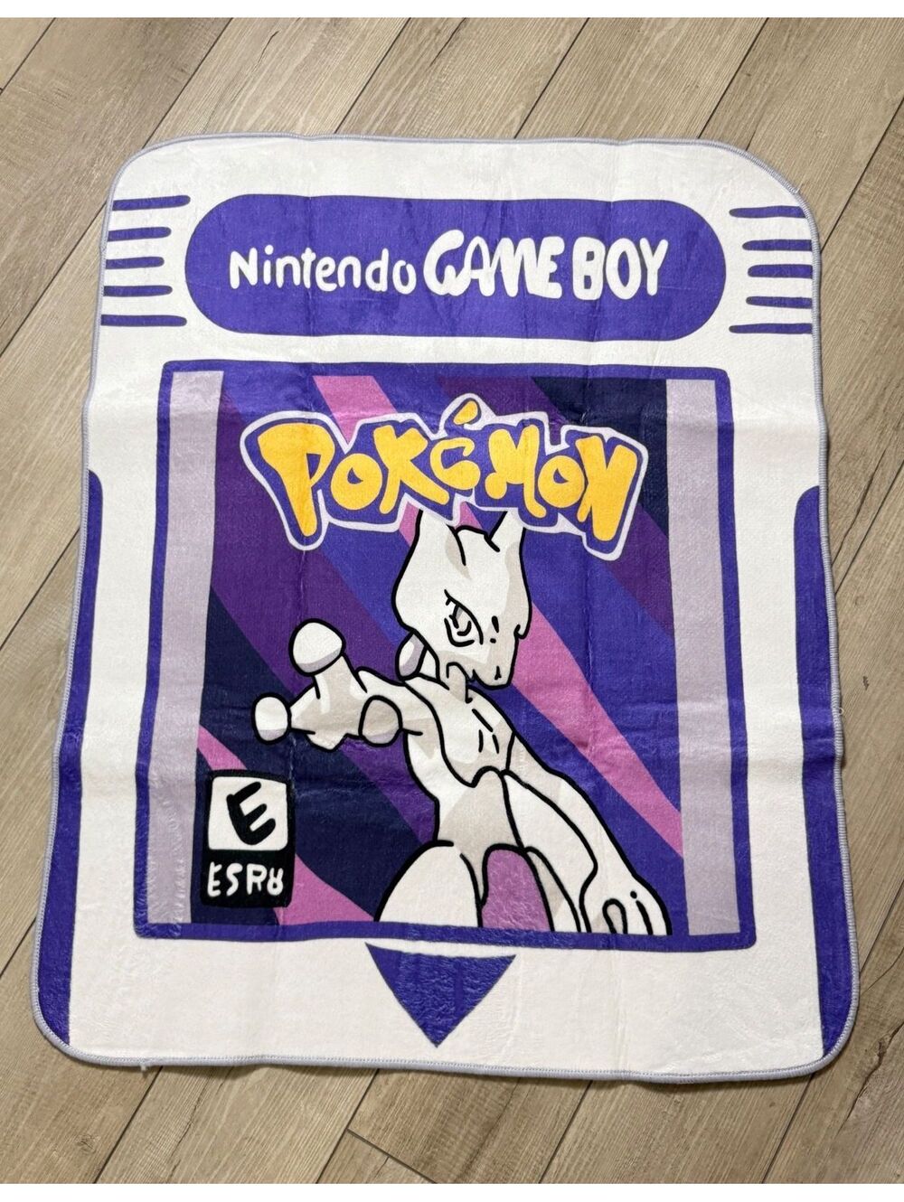 Nintendo Game Boy Pokémon Mewtwo Rug 40" Anime Y2K Gamer Plush Floor Mat Decor
